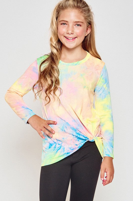 Bright As Can Be Tie Dye Knot Top - shoptheexchange