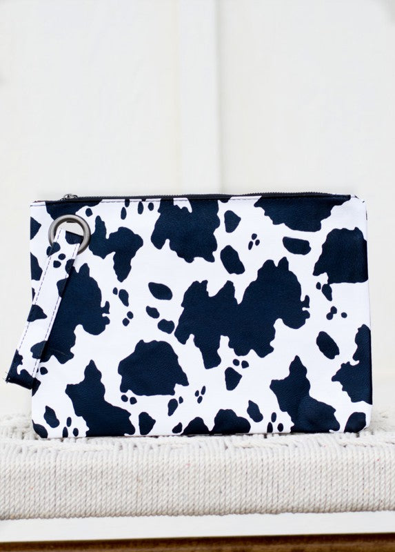 Online Exclusive: Cow Print Oversized Everyday Clutch