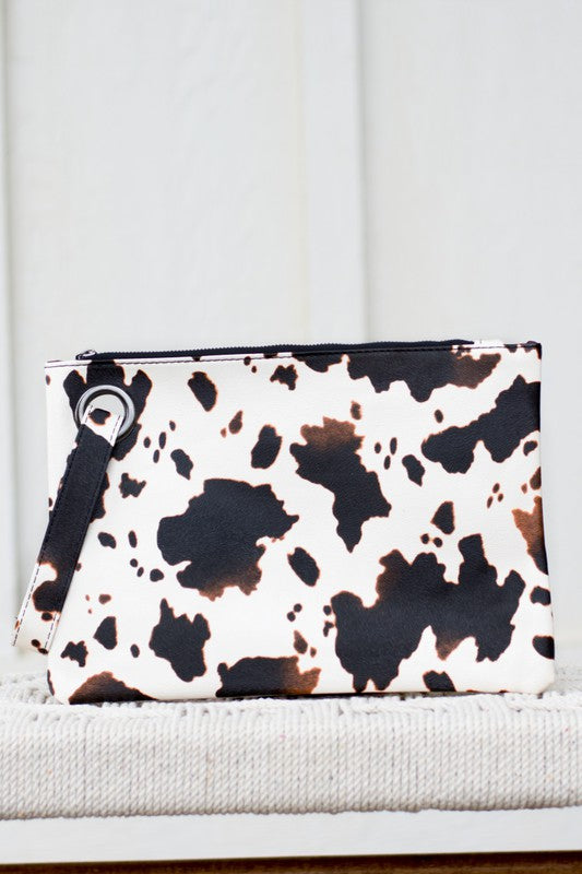 Online Exclusive: Cow Print Oversized Everyday Clutch