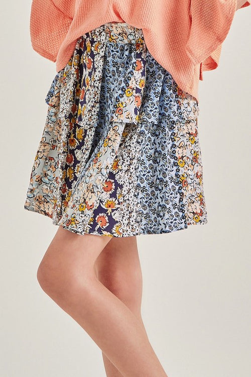 Floral Ruffled Tiered Skirt - shoptheexchange