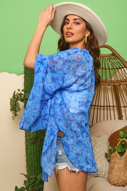 Blue Butterfly Kimono - shoptheexchange
