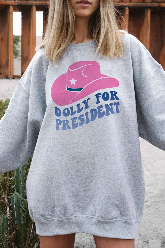 Online Exclusive: DOLLY FOR PRESIDENT GRAPHIC SWEATSHIRT