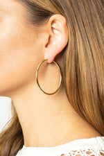 OE: M-14K Gold Dipped Pin Catch Hoop Earrings