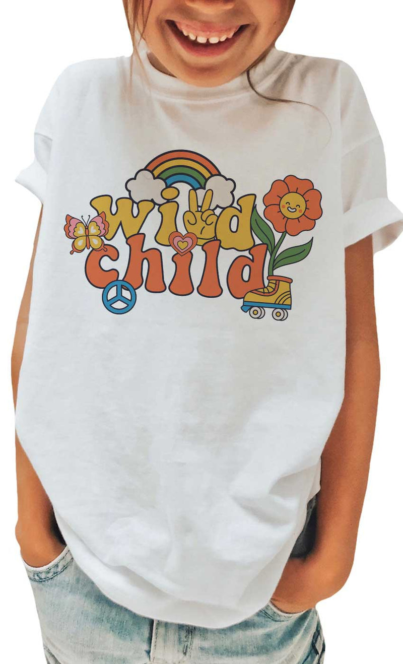 Rainbow Wild Child Kids Graphic Tee