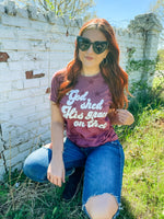 God Shed His Grace (Burgundy Star Tee)