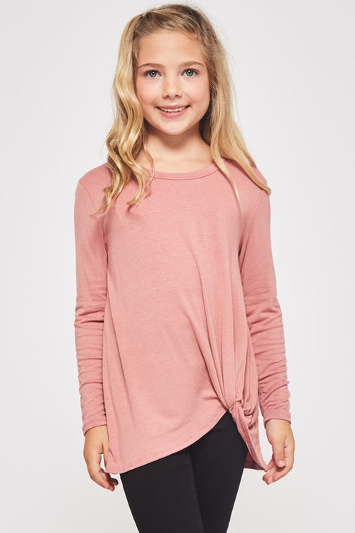 Dusty Pink Knotted Tunic Top - shoptheexchange