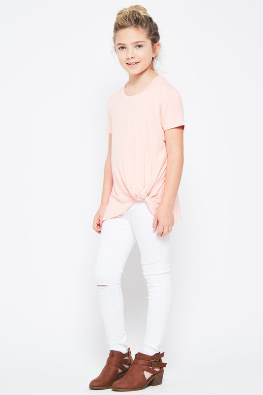 Blush Solid Knot Top