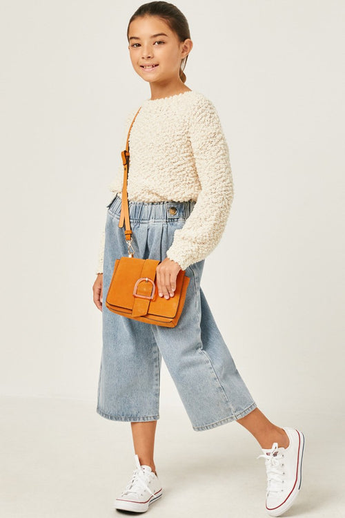Cream Popcorn Knit Pullover Sweater - shoptheexchange