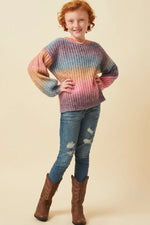Ombre Striped Chunky Knit Sweater