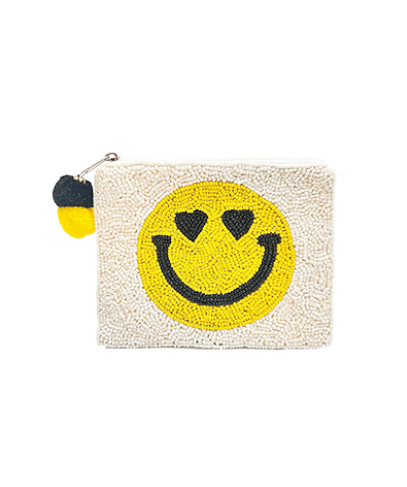 Smile Emoji Beaded Coin Purse