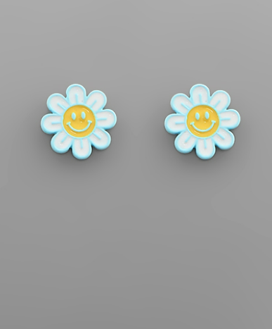Smile Flower Studs - Mint