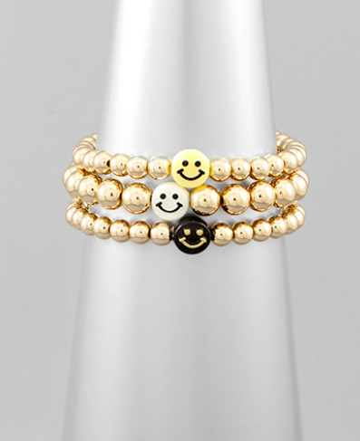 Smile CCB Ball Bracelet Set - Yellow/Multi