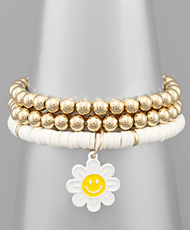 Smile Flower 3 Row Bracelet