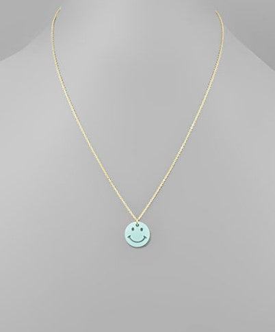 Smile Pendant Necklace - Mint