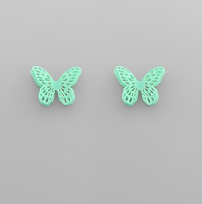 Butterfly Filigree Studs - Mint
