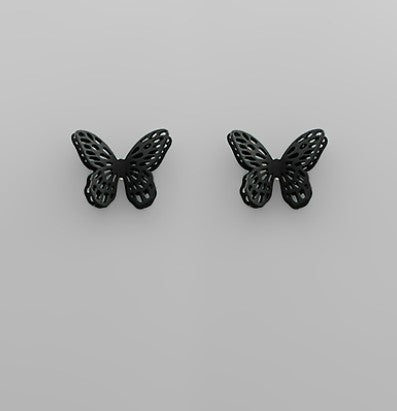 Butterfly Filigree Studs - Black