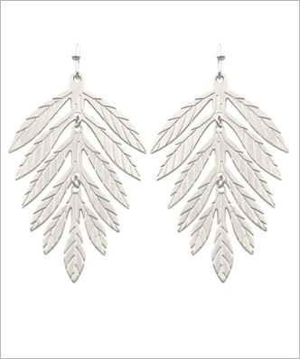 Goddess Leaf Earrings - Silver