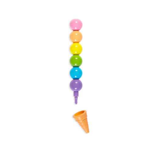 Rainbow Scoops Vanilla Scented Stacking Erasable Crayons - shoptheexchange