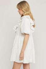 Run away with love ruffle mini dress - white - shoptheexchange