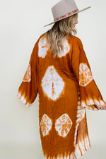 Leto Tie-Dye Longline Kimono with Full Sleeves
