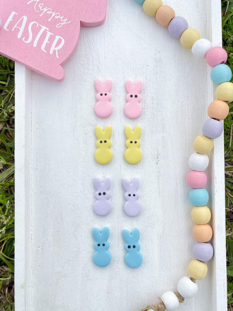 Peep Bunny Clay Earrings