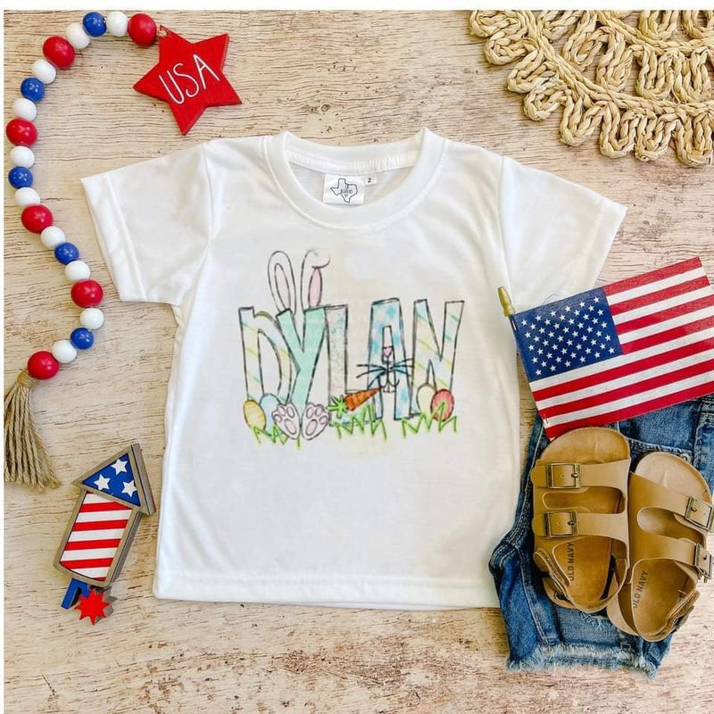 Youth Easter Letter Name Tees