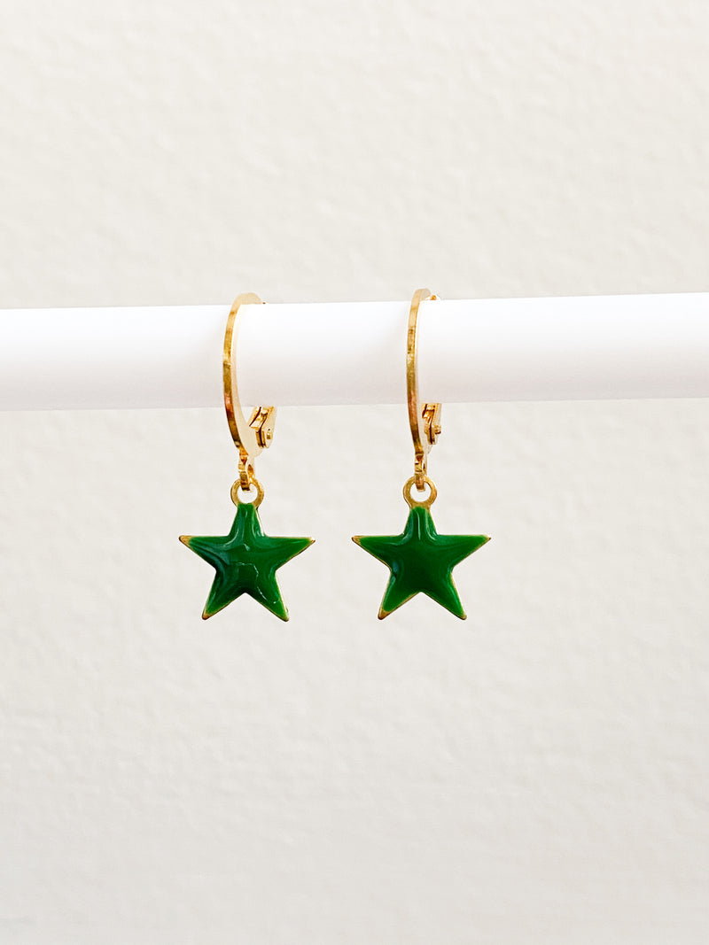 Emerald Star Huggie Earrings - shoptheexchange