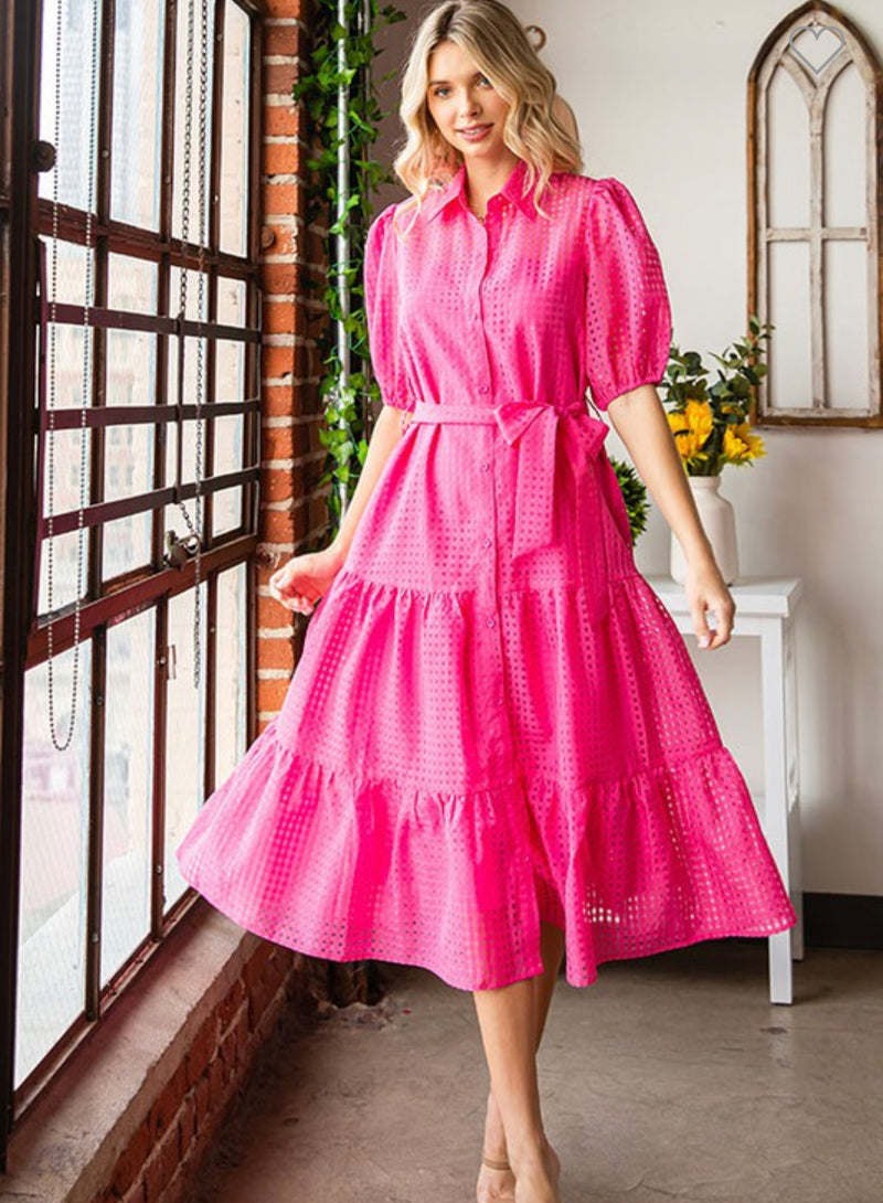 Pink Dreams Button-down Dress