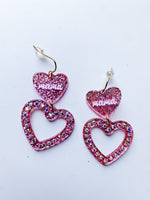 Double Pink Rhinestone Mama Earring - shoptheexchange