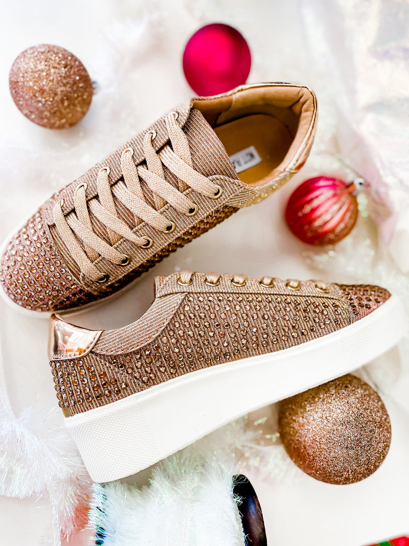 Not Rated Diva Rose Gold Bling Tennis Shoes