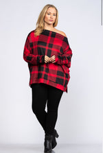 Morning Frost Plaid Knit Top - Plus