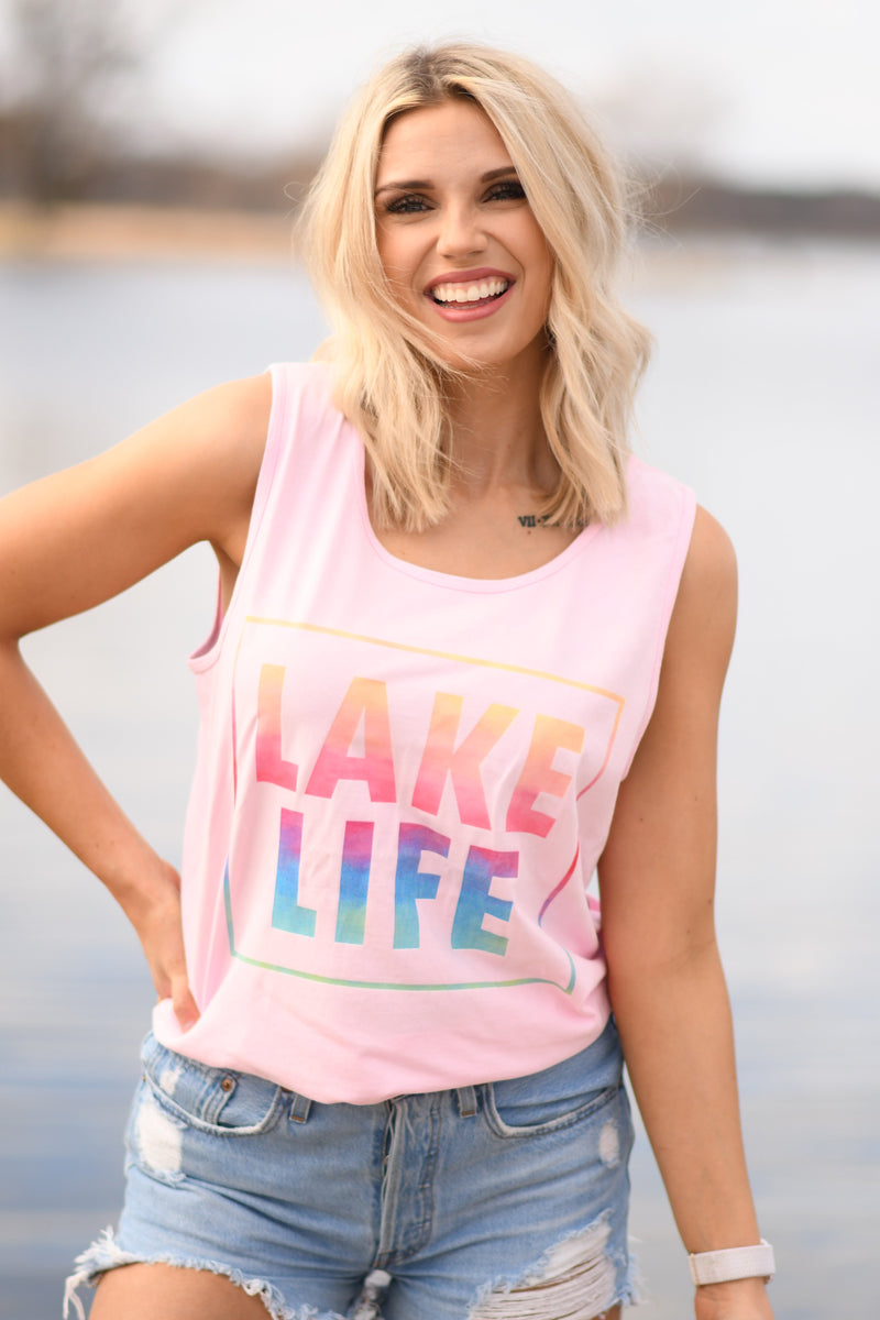 Lake Life Rainbow Tank/Tee