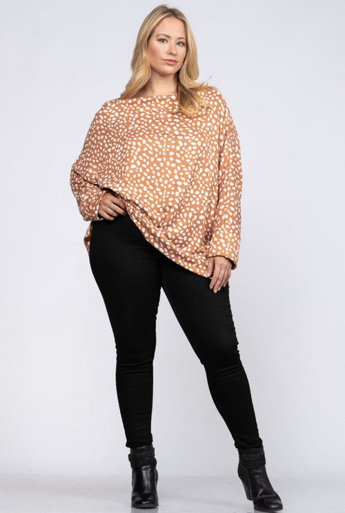 On The Dot Knit Top - Plus