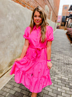 Pink Dreams Button-down Dress