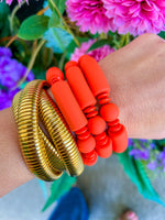 Allie Tube & Ball Bracelet Orange