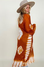 Leto Tie-Dye Longline Kimono with Full Sleeves