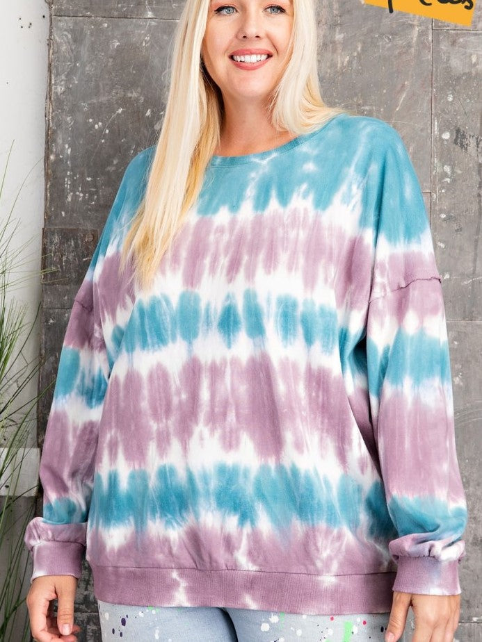 Terry Ombre Pullover plus size top - shoptheexchange
