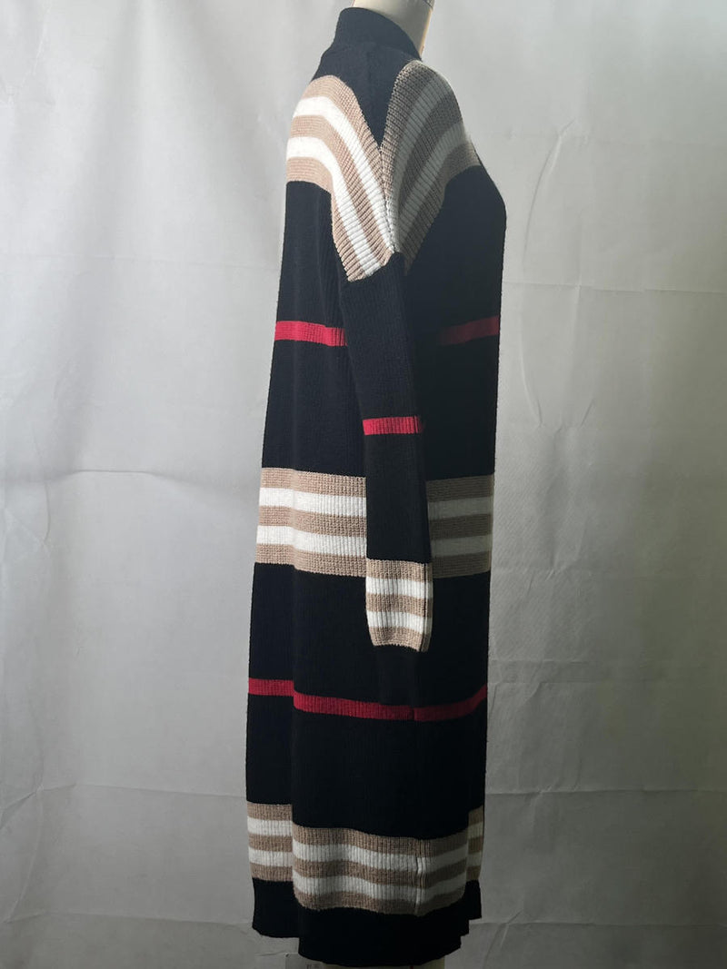 OE: "The Burbs" Oversized Striped Knit Duster Cardigan